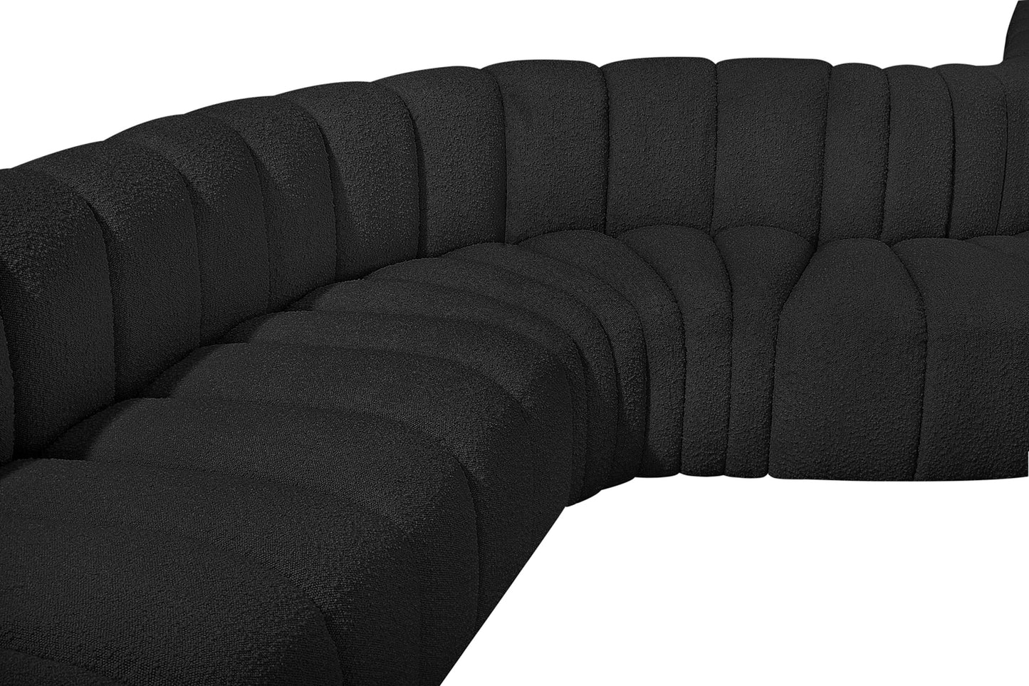 zara black boucle fabric modular sofa s10a