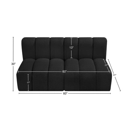 Zara Black Boucle Fabric Modular Sofa S2A