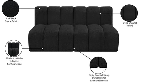 Briar Black 60 Boucle Fabric Upholstered Modular Sectional , 2-Piece (Style 1)