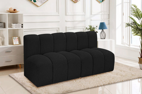 Briar Black 60 Boucle Fabric Upholstered Modular Sectional , 2-Piece (Style 1)