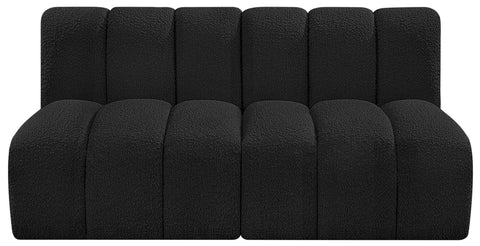 Briar Black 60 Boucle Fabric Upholstered Modular Sectional , 2-Piece (Style 1)