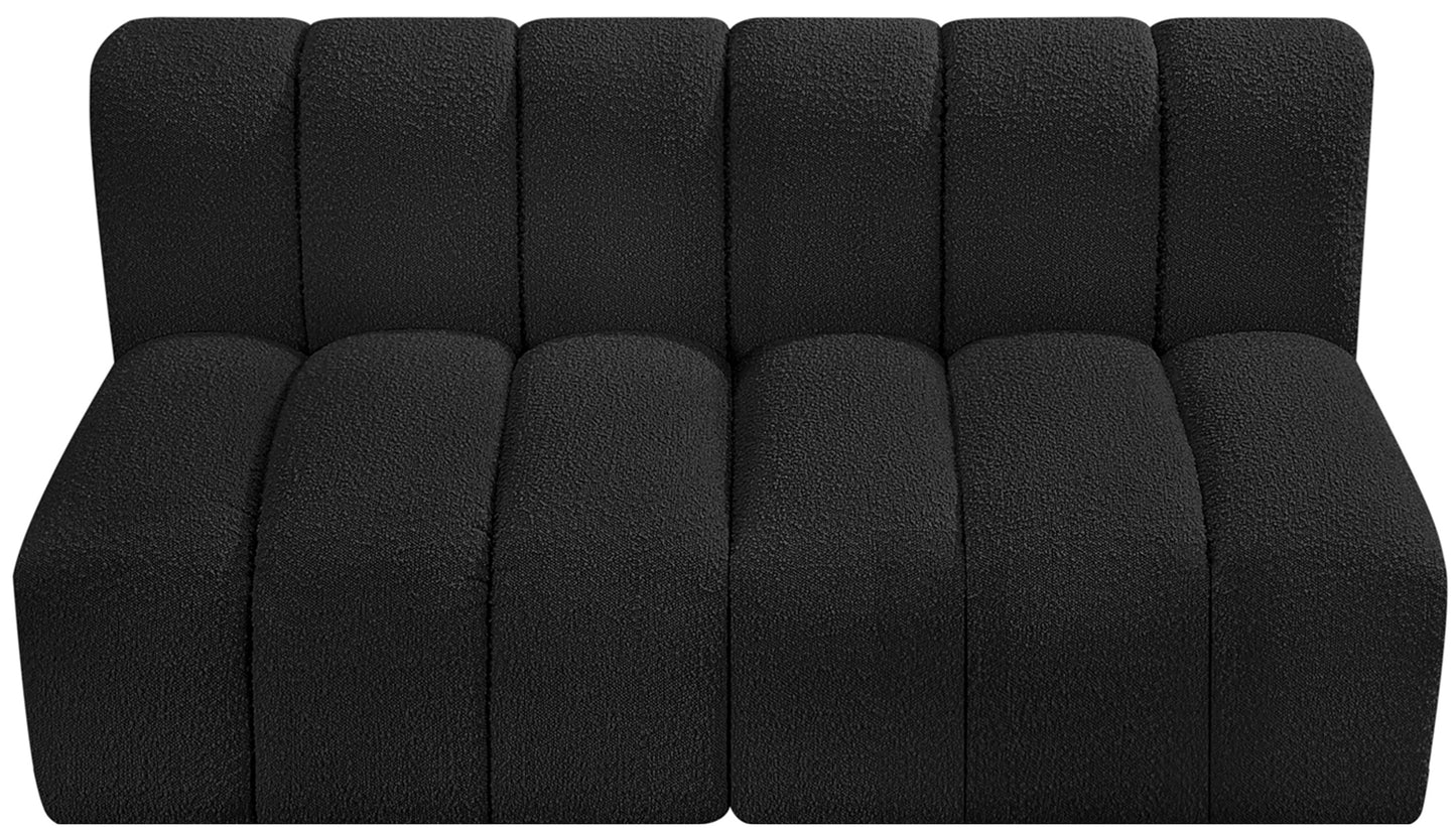 zara black boucle fabric modular sofa s2a