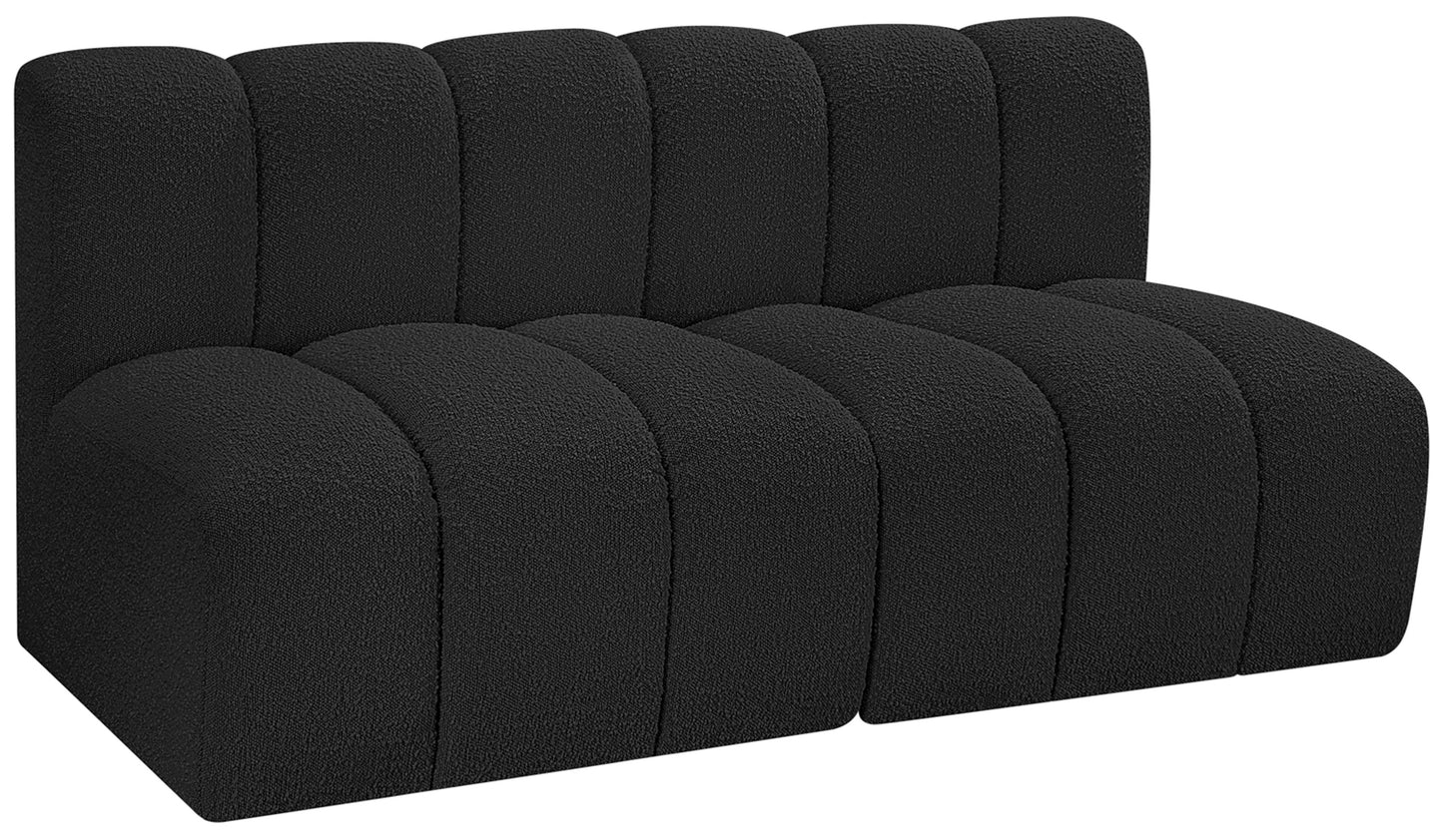 zara black boucle fabric modular sofa s2a