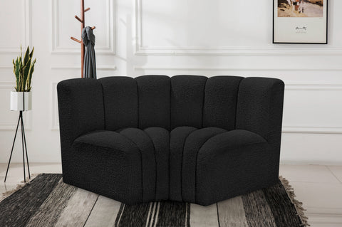 Briar Black 60 Boucle Fabric Upholstered Modular Sectional , 2-Piece (Style 2)