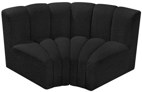 Briar Black 60 Boucle Fabric Upholstered Modular Sectional , 2-Piece (Style 2)