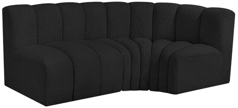 Briar Black 84 Boucle Fabric Upholstered Modular Sectional, 3-Piece