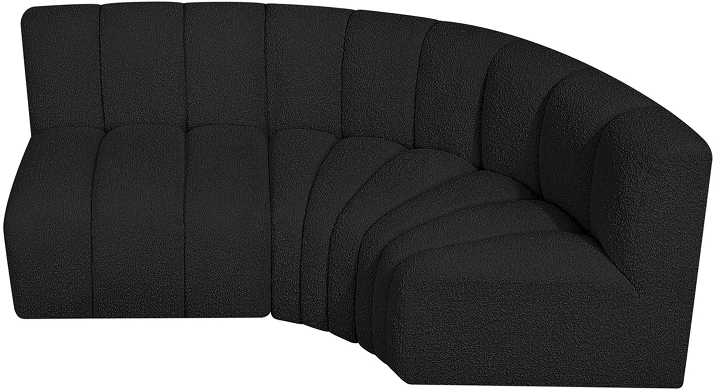 zara black boucle fabric modular sofa s3a