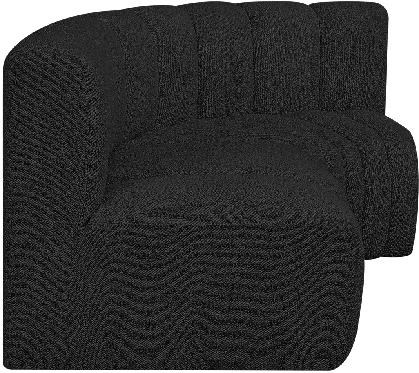 zara black boucle fabric modular sofa s3a