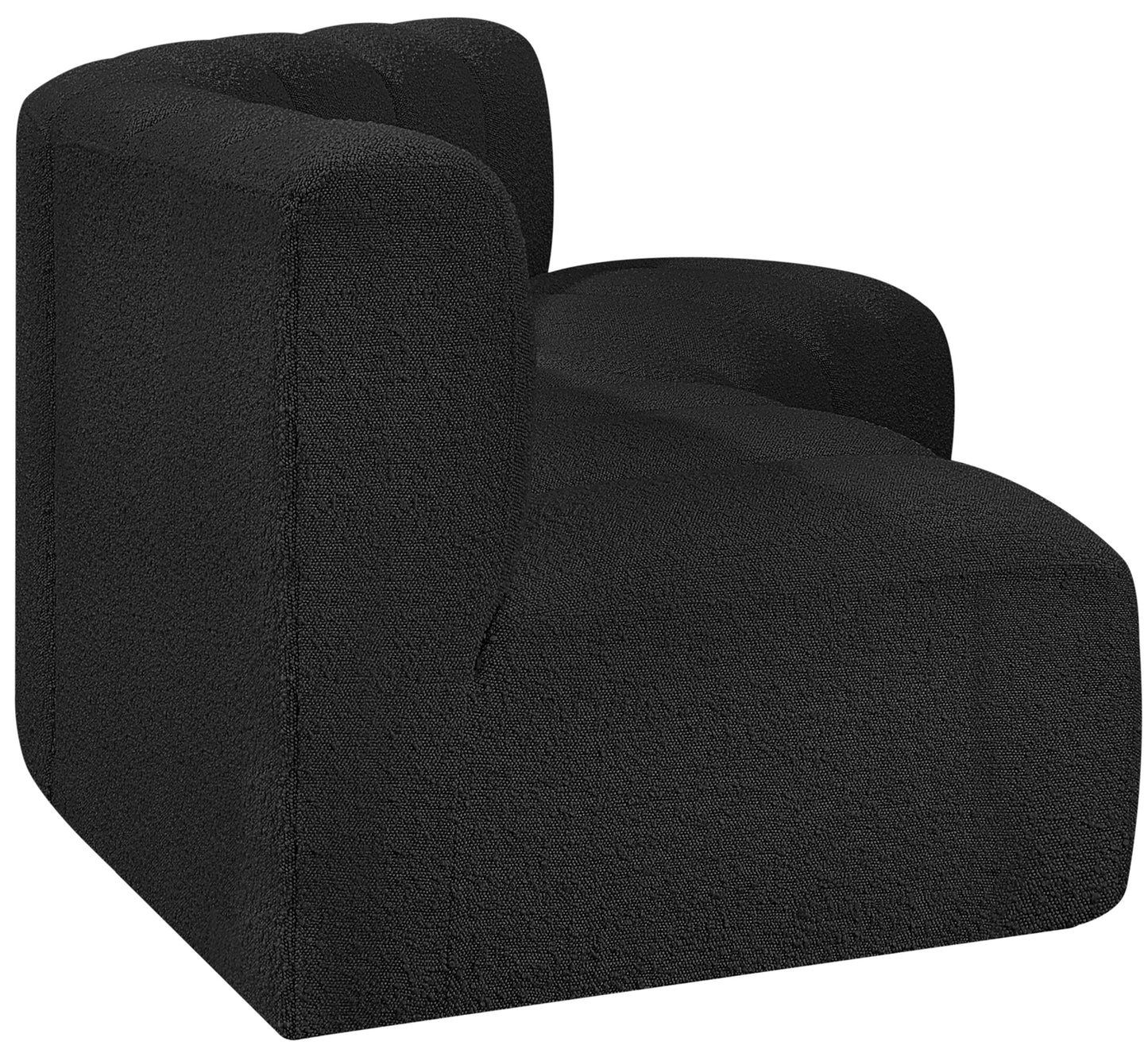 zara black boucle fabric modular sofa s3b