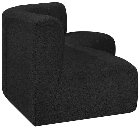 Yara 86" Black Boucle Fabric Upholstered Sectional, 3-Piece
