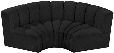 Briar Black 80 Boucle Fabric Upholstered Modular Sectional, 3-Piece