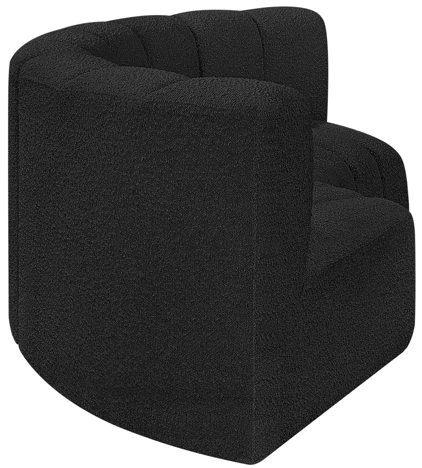 zara black boucle fabric modular sofa s3c