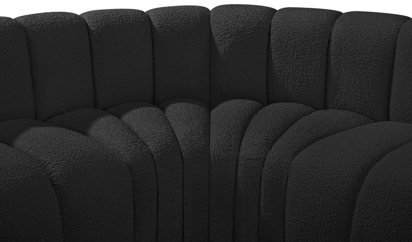 zara black boucle fabric modular sofa s3c