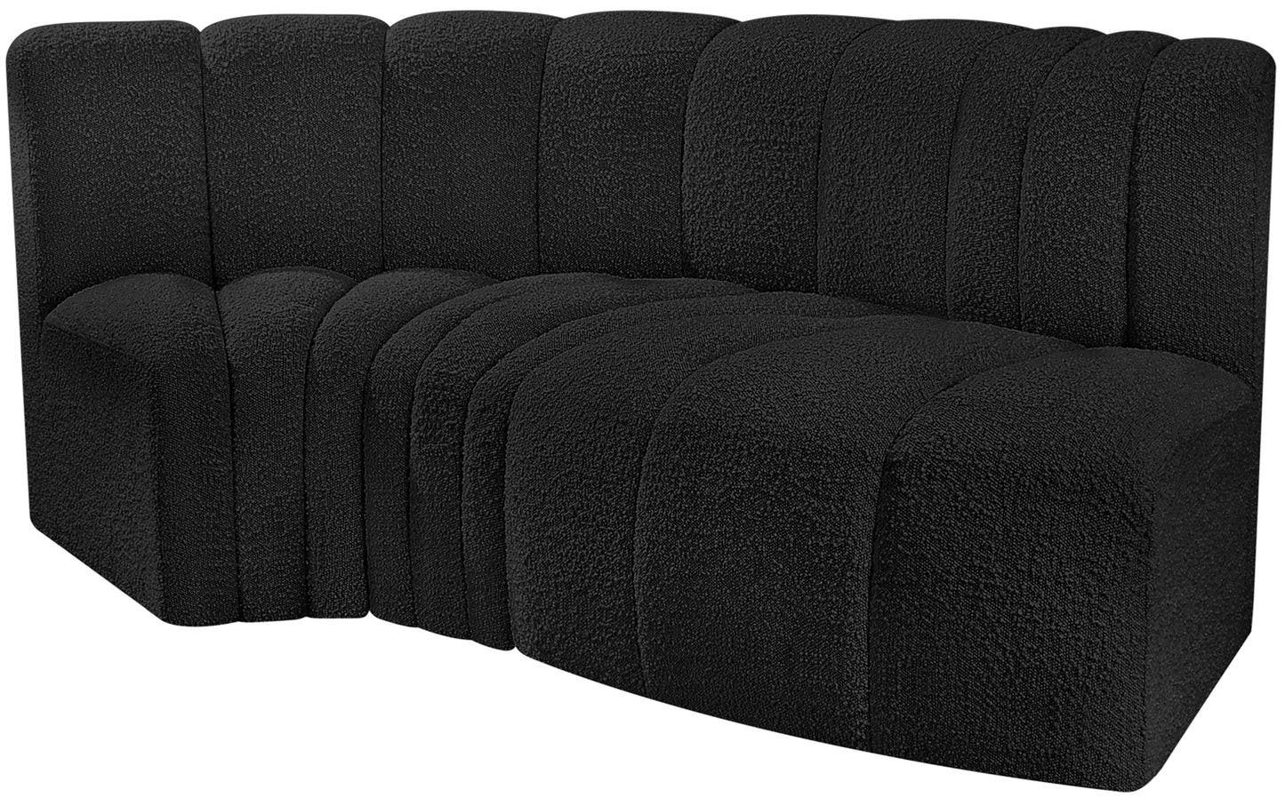 zara black boucle fabric modular sofa s3d