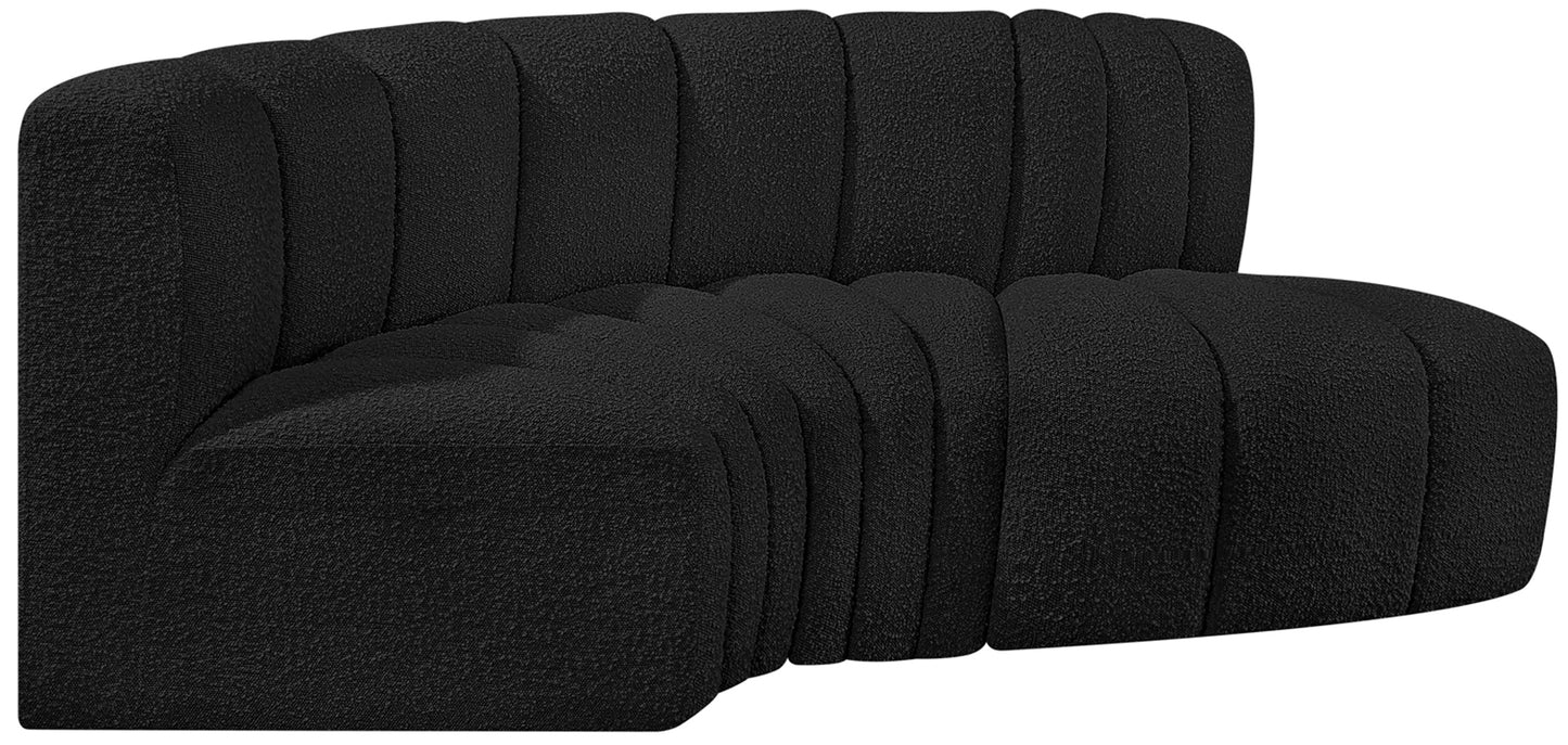 zara black boucle fabric modular sofa s3d