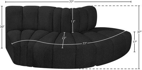 Briar Black 77 Boucle Fabric Upholstered Modular Sectional, 3-Piece