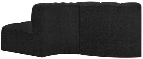 Briar Black 77 Boucle Fabric Upholstered Modular Sectional, 3-Piece