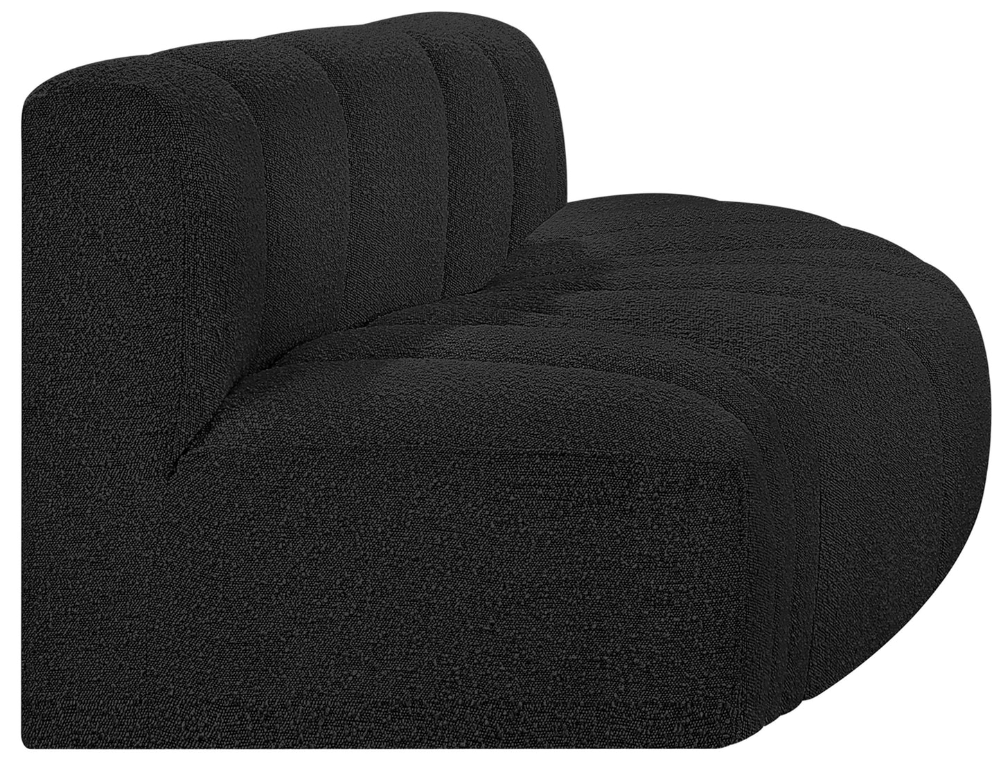 zara black boucle fabric modular sofa s3e