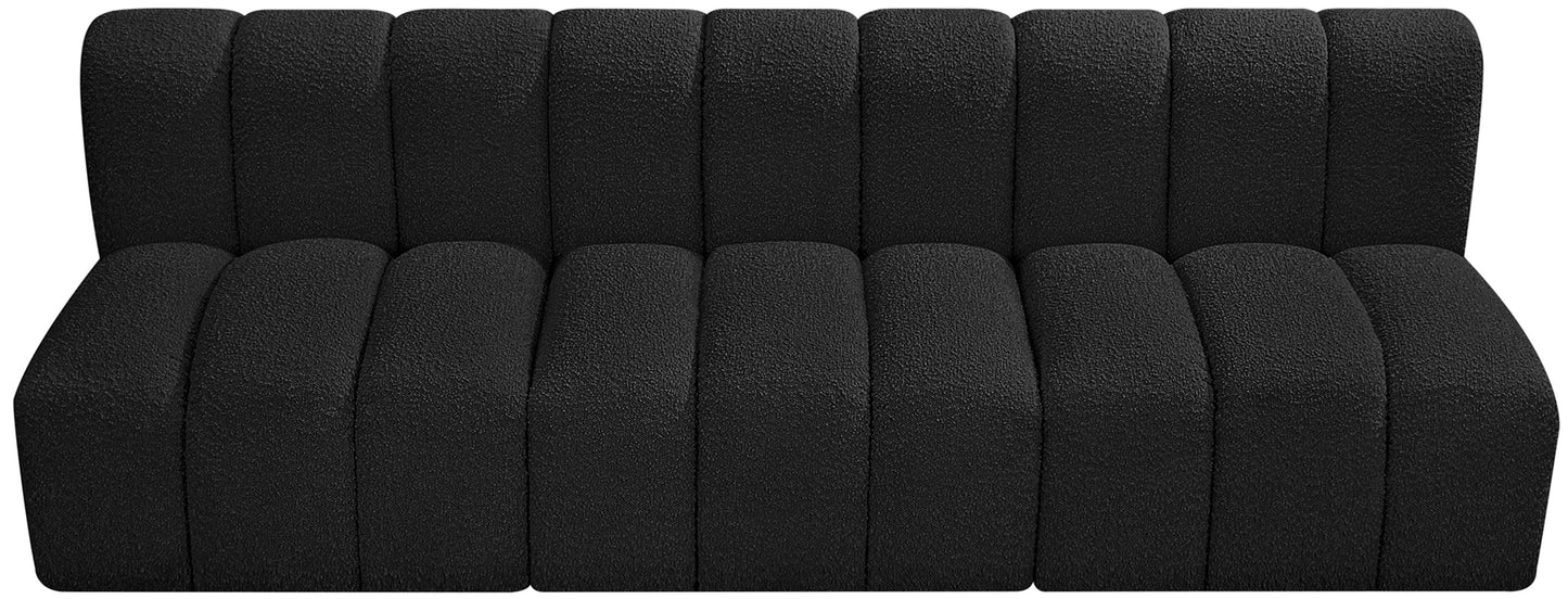 zara black boucle fabric modular sofa s3f