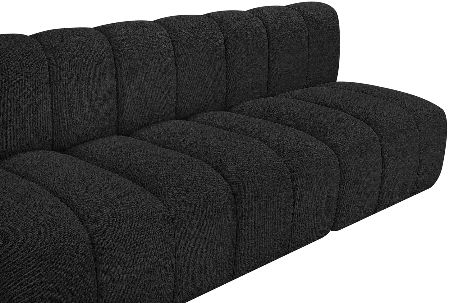 zara black boucle fabric modular sofa s3f