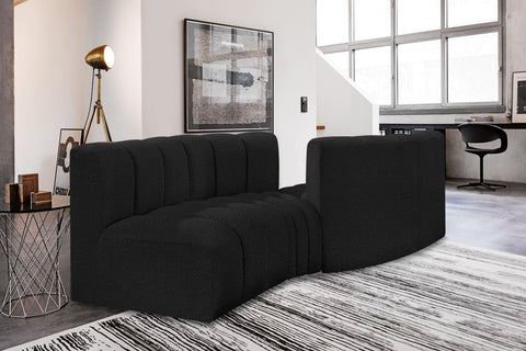 Briar Black 108 Boucle Fabric Upholstered Modular Sectional, 4-Piece