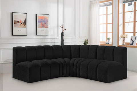 Briar Black 103 Boucle Fabric Upholstered Modular Sectional, 4-Piece