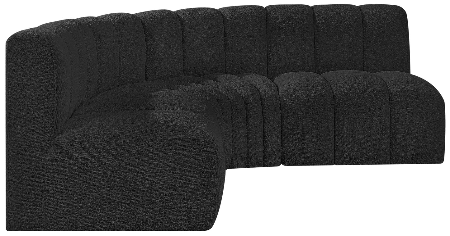 zara black boucle fabric modular sofa s4b