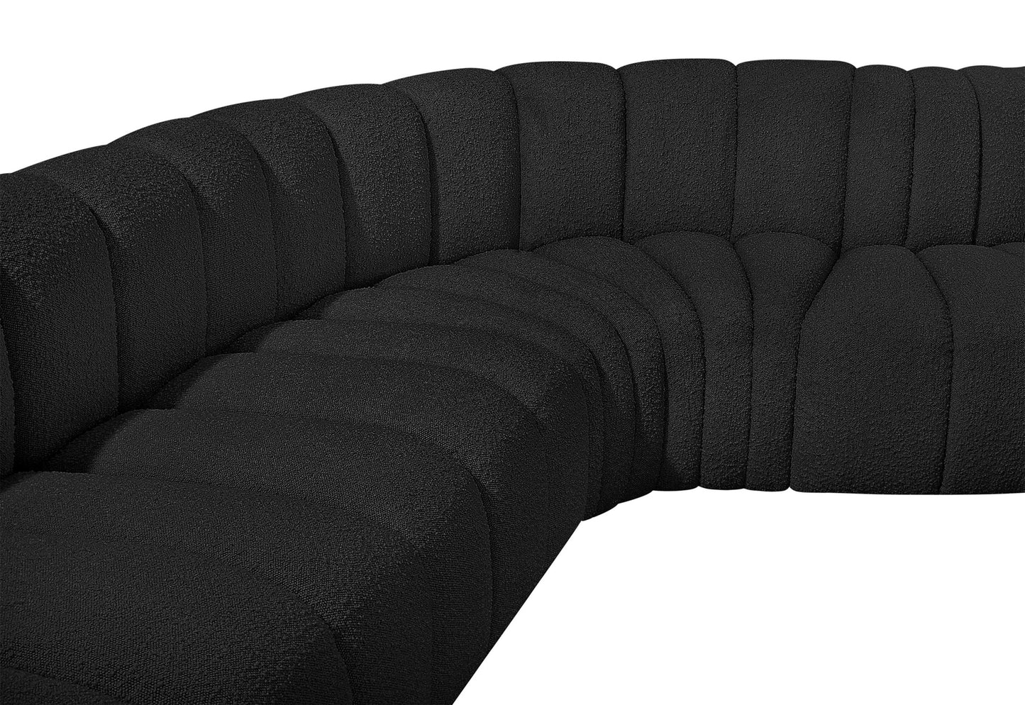 zara black boucle fabric modular sofa s4b