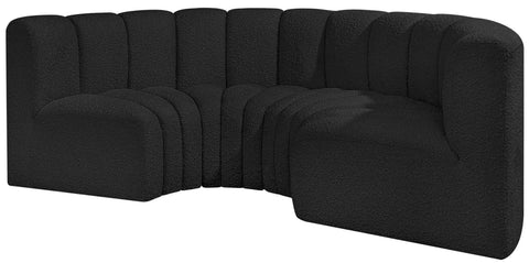 Briar Black 88 Boucle Fabric Upholstered Modular Sectional, 4-Piece