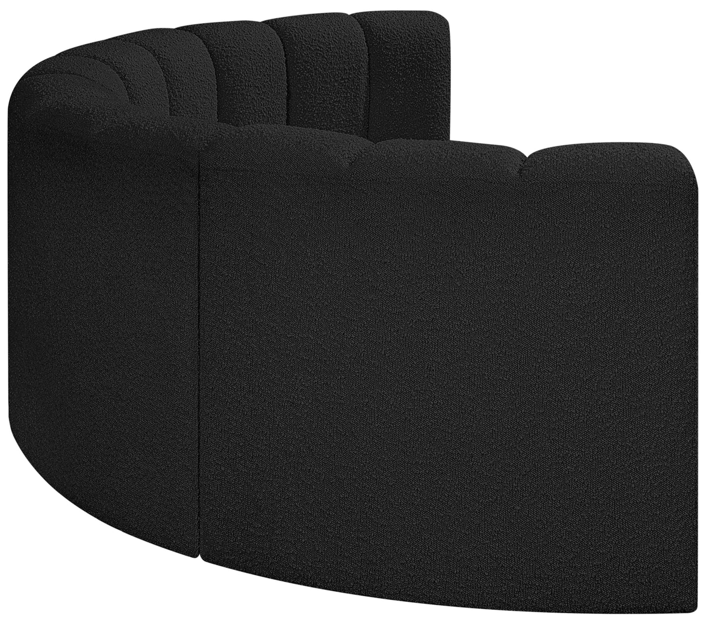 zara black boucle fabric modular sofa s4c