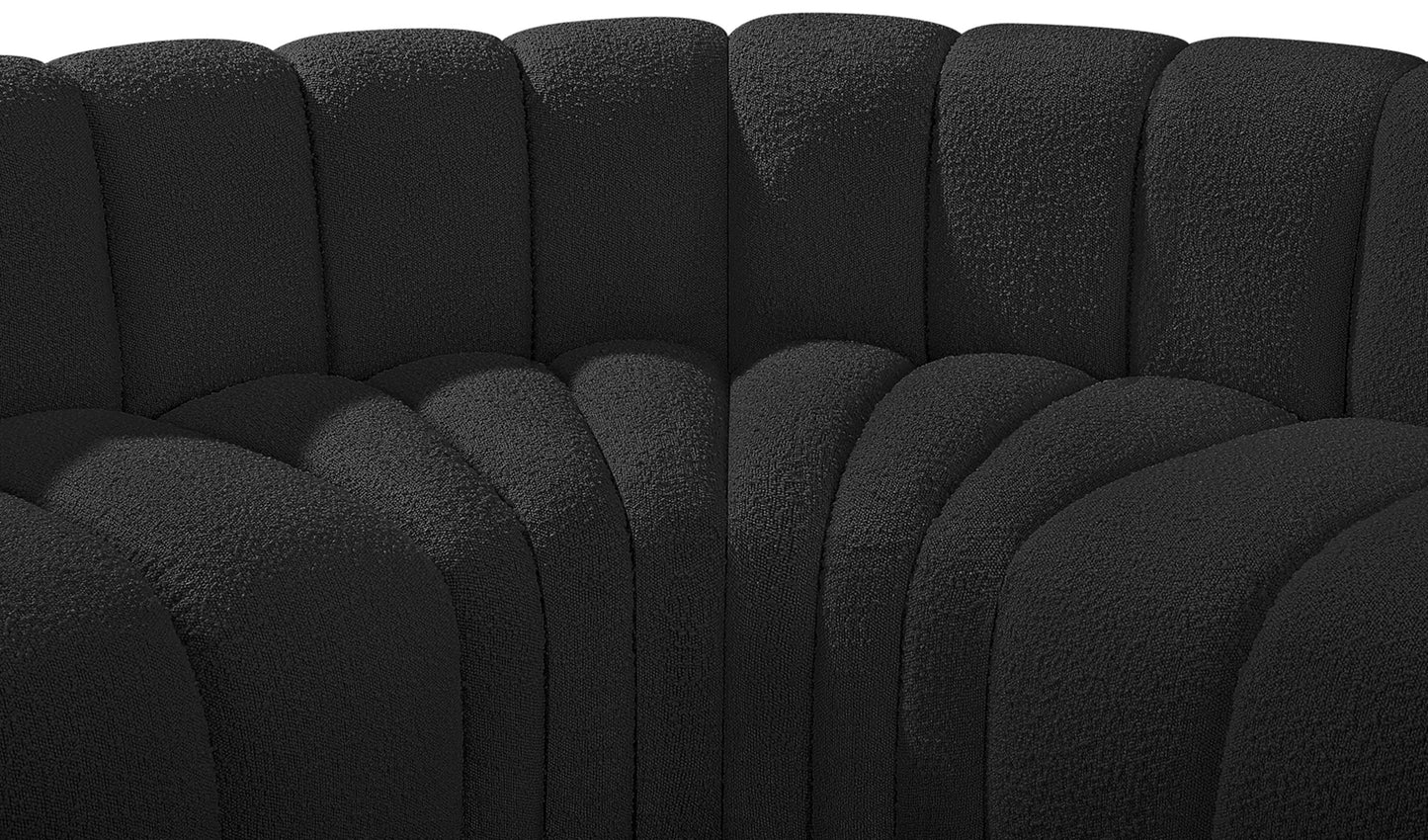 zara black boucle fabric modular sofa s4c