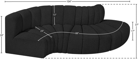 Briar Black 104 Boucle Fabric Upholstered Modular Sectional, 4-Piece