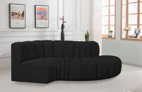 Briar Black 104 Boucle Fabric Upholstered Modular Sectional, 4-Piece