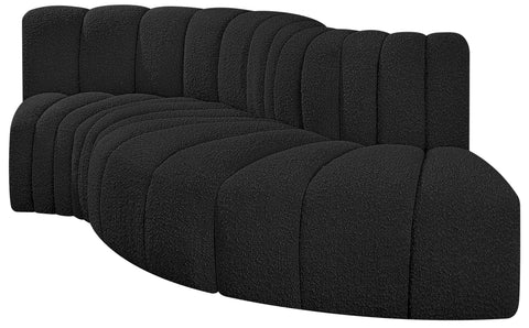 Briar Black 104 Boucle Fabric Upholstered Modular Sectional, 4-Piece