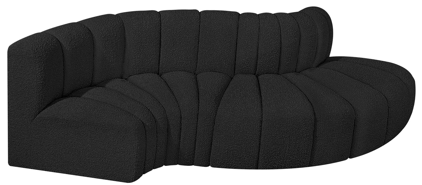 zara black boucle fabric modular sofa s4d