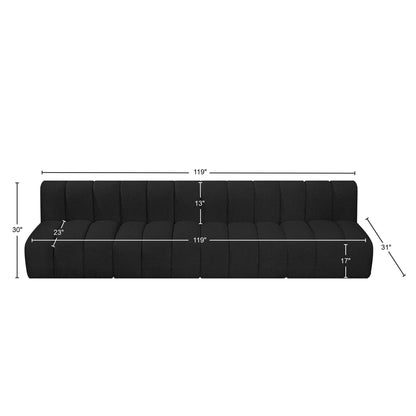 Zara Black Boucle Fabric Modular Sofa S4E