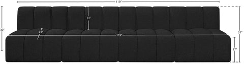 Briar Black 119 Boucle Fabric Upholstered Modular Sectional, 4-Piece