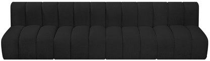 Zara Black Boucle Fabric Modular Sofa S4E