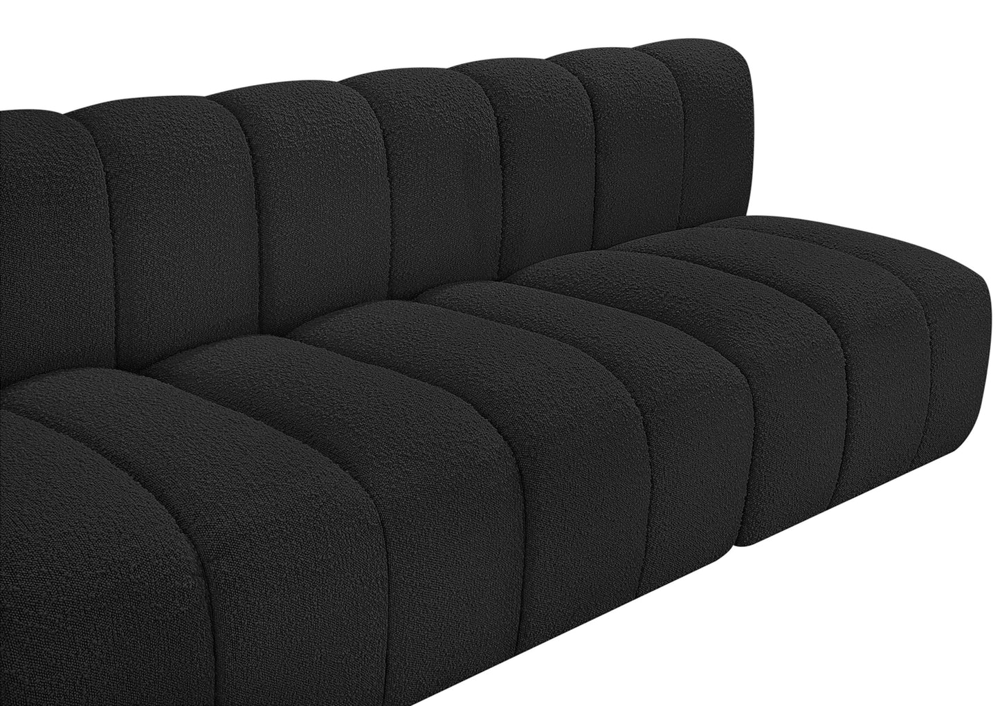 zara black boucle fabric modular sofa s4e