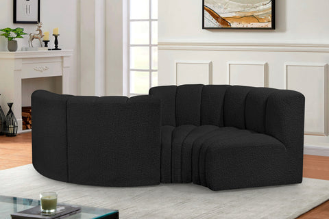 Briar Black 102 Boucle Fabric Upholstered Modular Sectional, 4-Piece