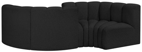 Briar Black 102 Boucle Fabric Upholstered Modular Sectional, 4-Piece