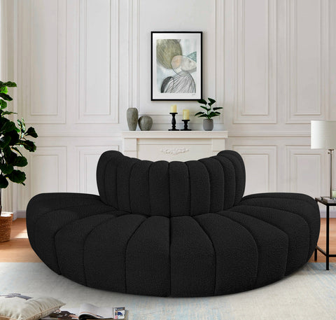 Briar Black 90 Boucle Fabric Upholstered Modular Sectional, 4-Piece