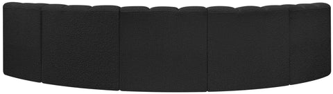 Briar Black 133 Boucle Fabric Upholstered Modular Sectional, 5-Piece