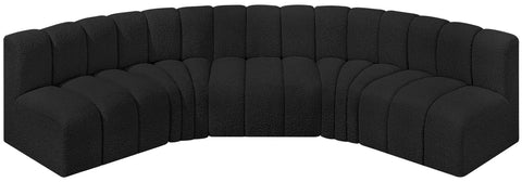 Briar Black 133 Boucle Fabric Upholstered Modular Sectional, 5-Piece