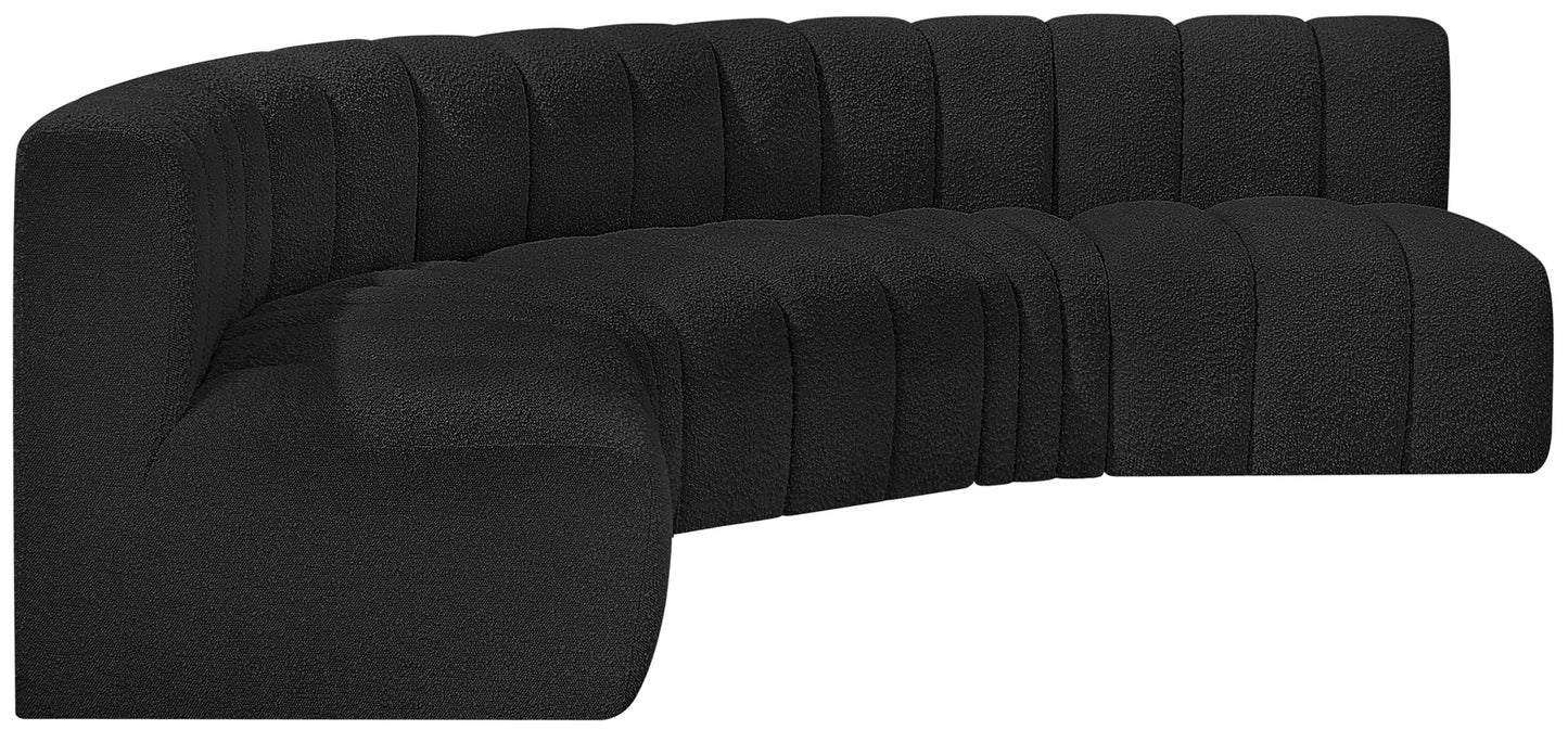 zara black boucle fabric modular sofa s5a