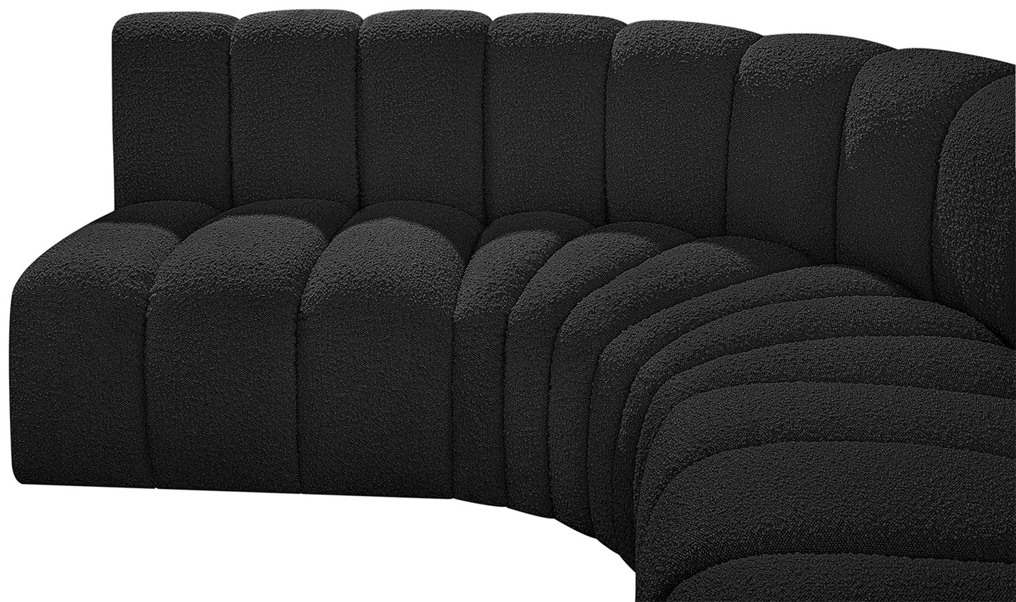 zara black boucle fabric modular sofa s5a