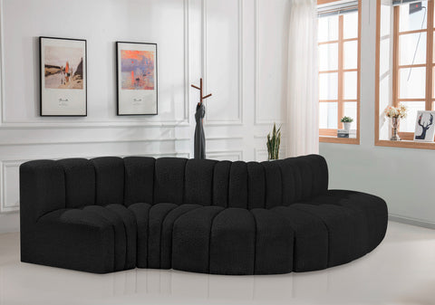 Briar Black 122 Boucle Fabric Upholstered Modular Sectional, 5-Piece