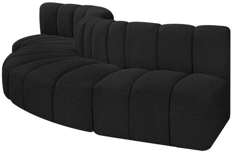 Briar Black 122 Boucle Fabric Upholstered Modular Sectional, 5-Piece