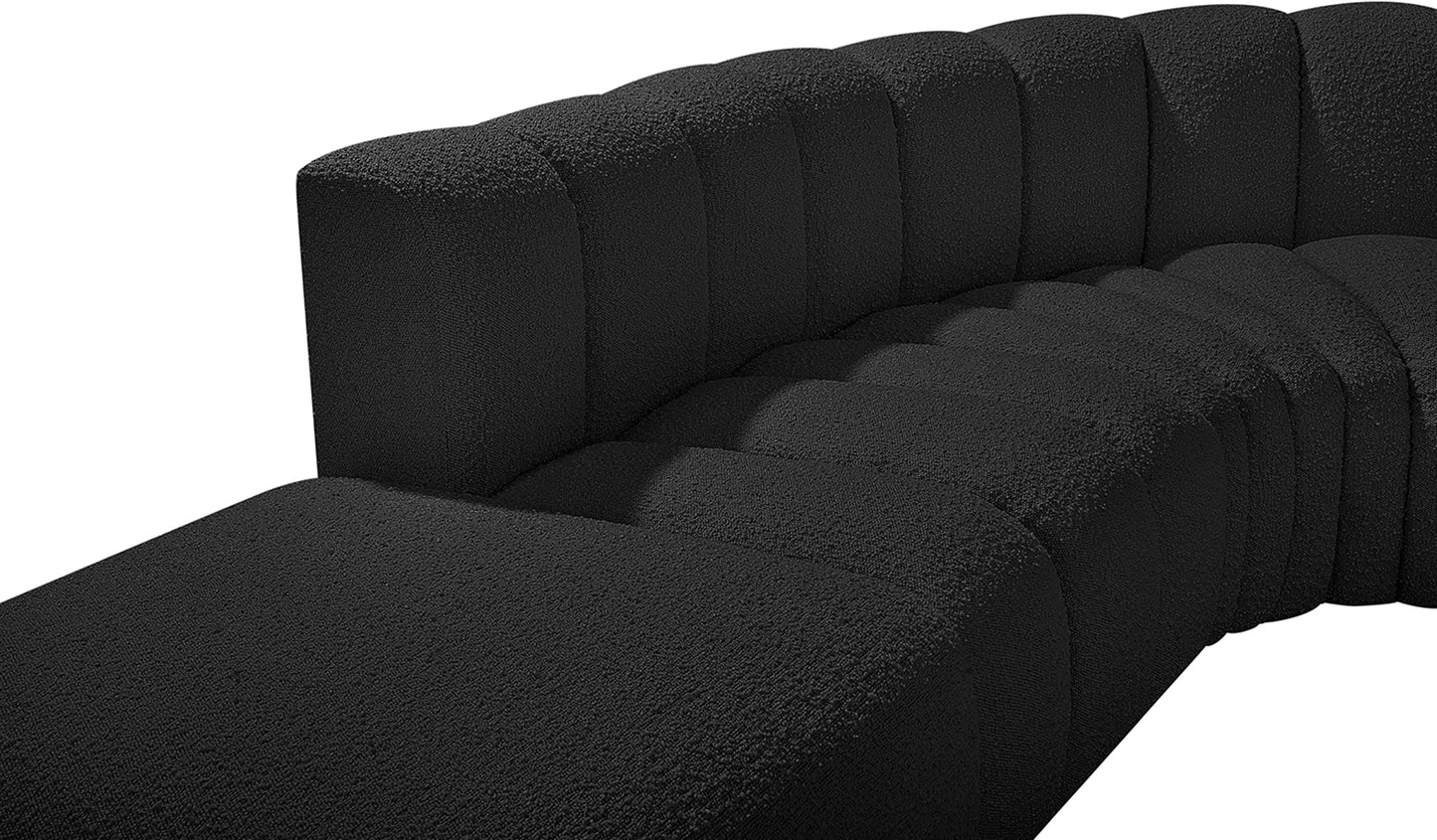 zara black boucle fabric modular sofa s5c