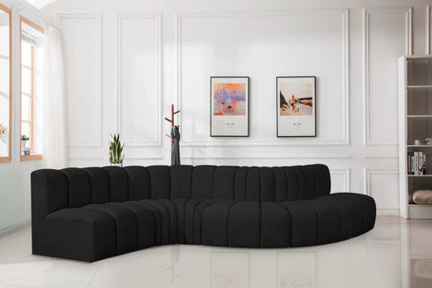 Yara 145" Boucle Fabric Upholstered Sectional, 6-Piece